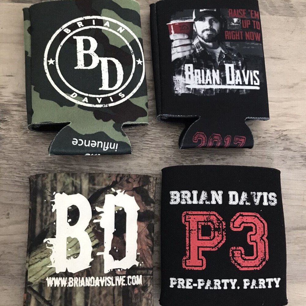 Set of 4 Brian Davis Country Singer Koozies